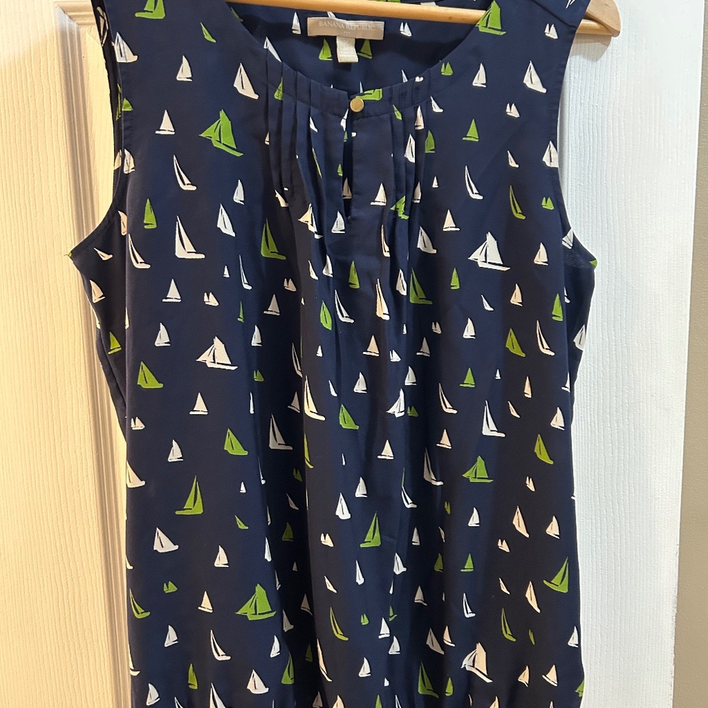 Sleeveless Navy Blue Sailboat Top – Cool, Cute & Versatile